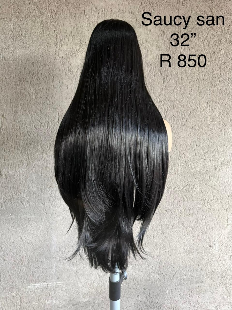 "Saucy San" Ultra Long Straight Black Wig