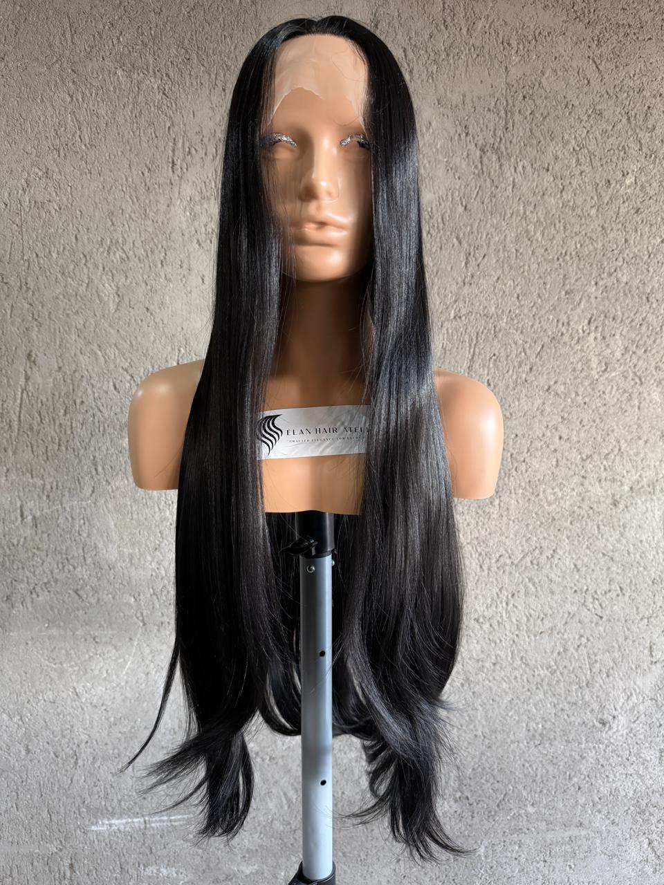 "Saucy San" Ultra Long Straight Black Wig